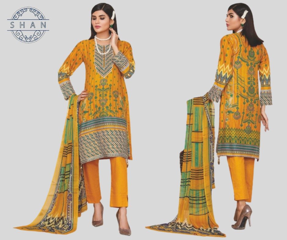 3 Piece Unstitched- Yellow